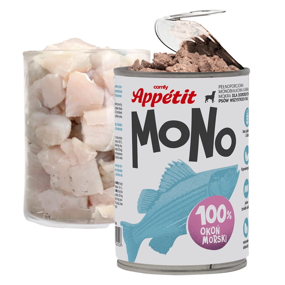 Comfy Appetit Mono Okoń Morski Monoproteinowa Karma Mokra Dla Psa Puszka 400g